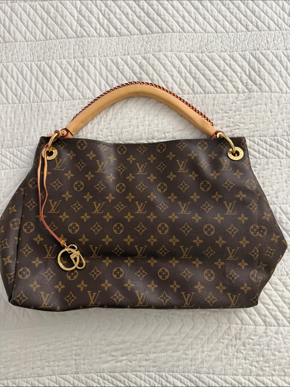Louis Vuitton Brown Monogram Hobo Shoulder Bag with Vachetta Handle